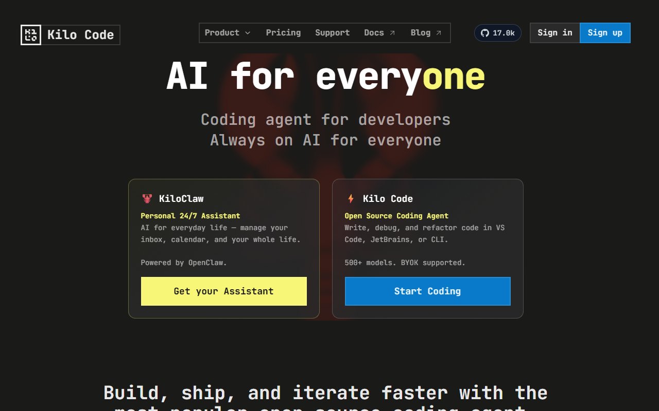 KiloClaw Hosting tool screenshot — openclaw.ai