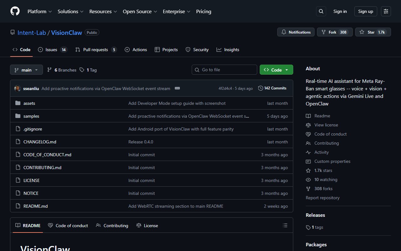 VisionClaw — Infrastructure tool for openclaw.ai
